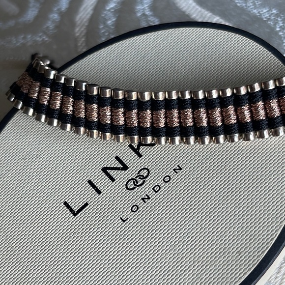 LINKS OF LONDON STERLING SILVER w/ BLACK CORD & COPPER BRACELET - Picture 9 of 10